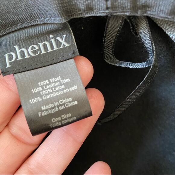 Phenix Nordstrom Wool Felt Floppy Black Hat One Size - Picture 5 of 5
